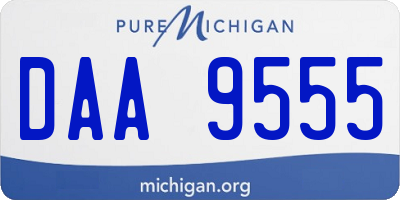 MI license plate DAA9555