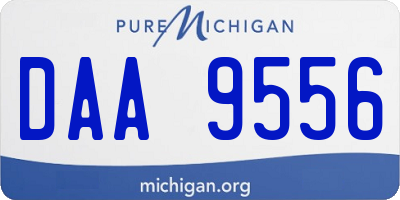 MI license plate DAA9556