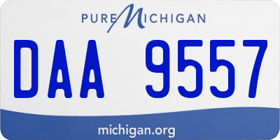 MI license plate DAA9557