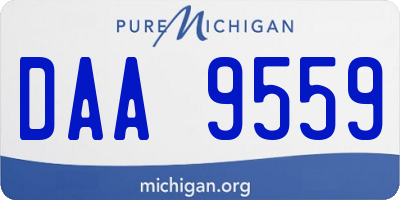 MI license plate DAA9559