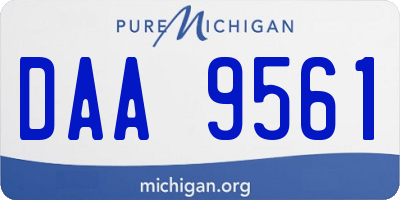 MI license plate DAA9561