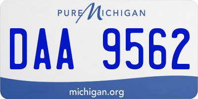 MI license plate DAA9562