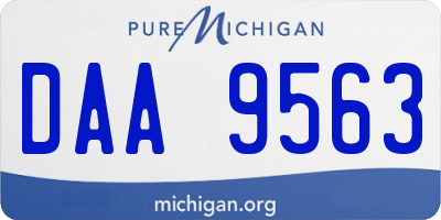 MI license plate DAA9563