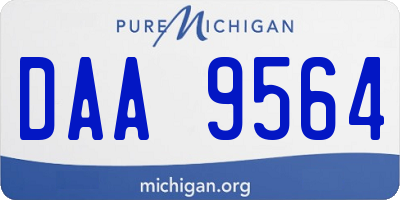 MI license plate DAA9564