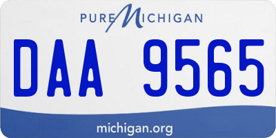 MI license plate DAA9565