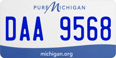 MI license plate DAA9568