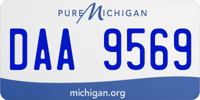 MI license plate DAA9569