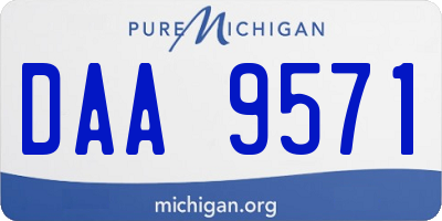 MI license plate DAA9571