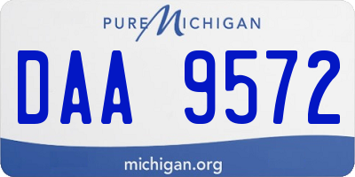 MI license plate DAA9572