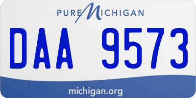 MI license plate DAA9573