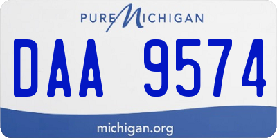 MI license plate DAA9574