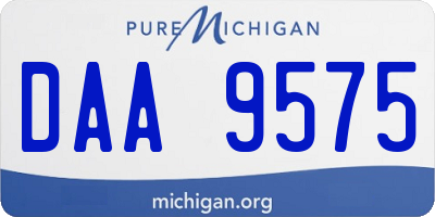 MI license plate DAA9575