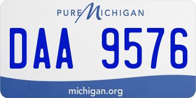 MI license plate DAA9576