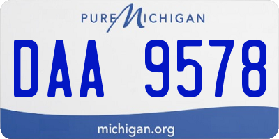 MI license plate DAA9578
