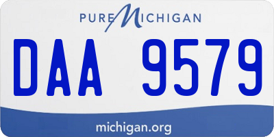 MI license plate DAA9579
