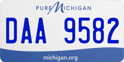 MI license plate DAA9582