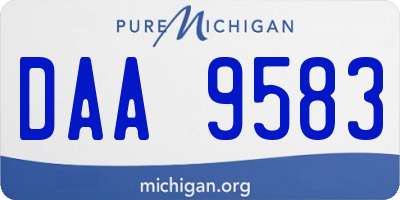 MI license plate DAA9583