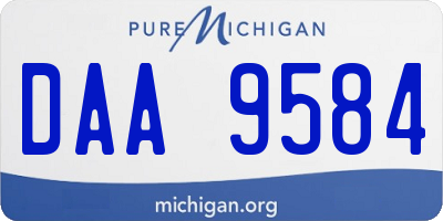 MI license plate DAA9584