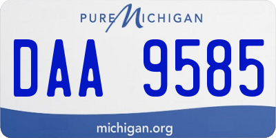 MI license plate DAA9585