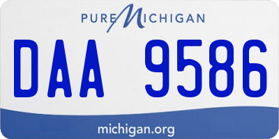 MI license plate DAA9586