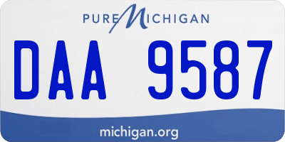 MI license plate DAA9587