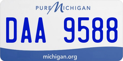 MI license plate DAA9588