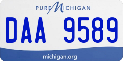 MI license plate DAA9589