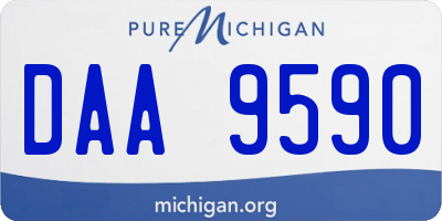 MI license plate DAA9590