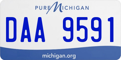 MI license plate DAA9591
