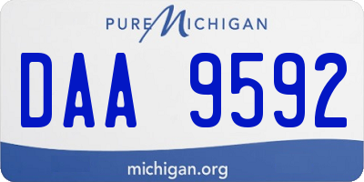 MI license plate DAA9592