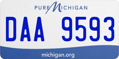 MI license plate DAA9593