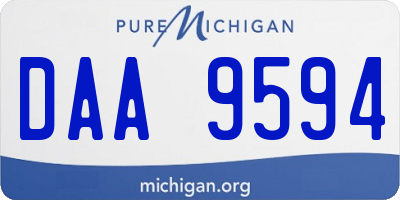 MI license plate DAA9594