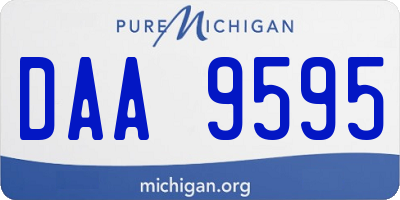 MI license plate DAA9595