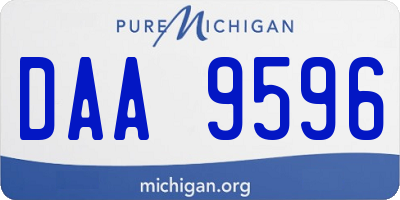 MI license plate DAA9596