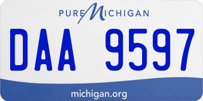 MI license plate DAA9597