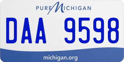 MI license plate DAA9598