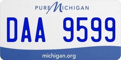 MI license plate DAA9599