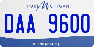 MI license plate DAA9600