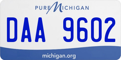 MI license plate DAA9602