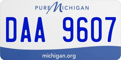 MI license plate DAA9607