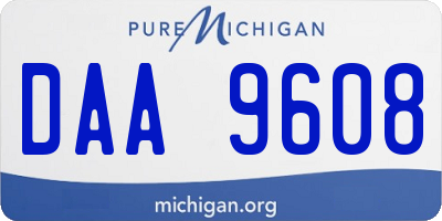 MI license plate DAA9608