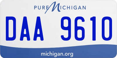 MI license plate DAA9610