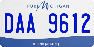 MI license plate DAA9612