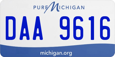 MI license plate DAA9616