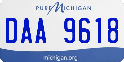 MI license plate DAA9618