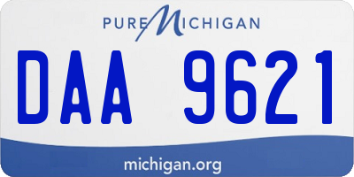 MI license plate DAA9621