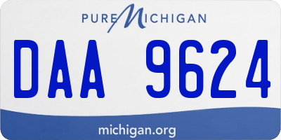 MI license plate DAA9624