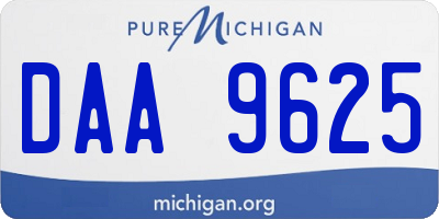 MI license plate DAA9625