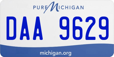 MI license plate DAA9629