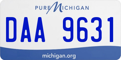 MI license plate DAA9631